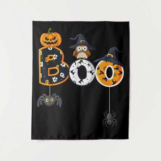 Halloween-Bowling mit Hexenhutspinnen Wandteppich (Vorderseite)