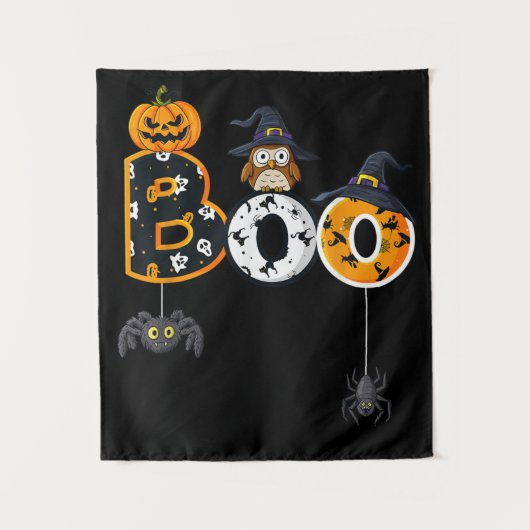 Halloween-Bowling mit Hexenhutspinnen Wandteppich (Vorderseite)