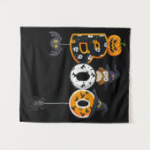 Halloween-Bowling mit Hexenhutspinnen Wandteppich (Vorderseite (Horizontal))