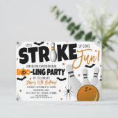 Halloween Bowling Party Einladung (Stehend Vorderseite)