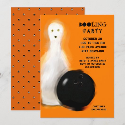 Halloween-Bowling-Party Einladungen (Vorne/Hinten)