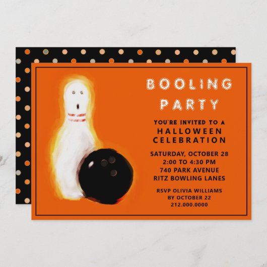 Halloween-Bowling-Party Einladungen (Vorne/Hinten)