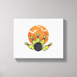 Halloween Bowling Zombie Buttone Bats Bowler Gesch Leinwanddruck
