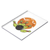 Halloween Bowling Zombie Buttone Bats Bowler Gesch Notizblock (Linke Seite)