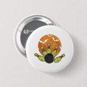 Halloween Bowling Zombie Pins Fledermäuse Bowler G Button (Vorne & Hinten)