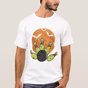 Halloween Bowling Zombie Pins Fledermäuse Bowler G T-Shirt