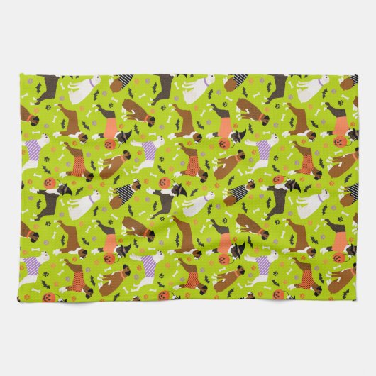 Halloween Boxer Dog Geschirrtuch (Horizontal)