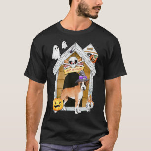 Halloween Boxer Dog Hexe Spuk Haus T-Shirt