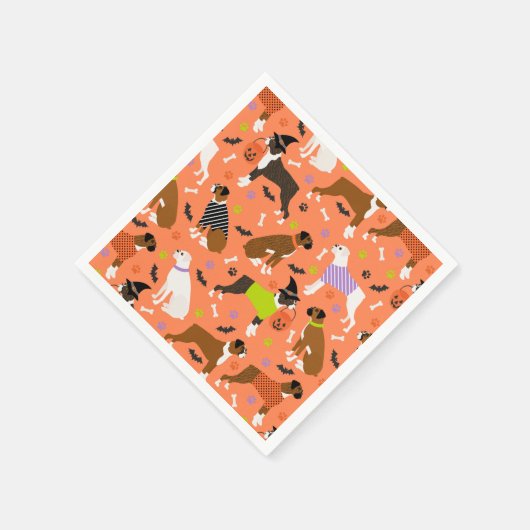 Halloween Boxer Dog Serviette (Ecke)