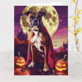 Halloween Boxer Dog Vampire Pumpkins Beängstigend Karte (Gelbe Blume)