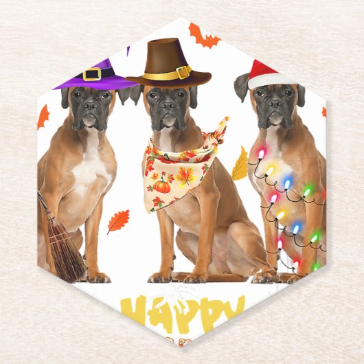 Halloween Boxer Hunde Tiere Welpe Lover Pet Besitz Untersetzer (Vorderseite)
