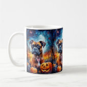 Halloween Boxer mit Pumpkins Beängstigend Kaffeetasse (Links)