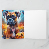 Halloween Boxer mit Pumpkins Beängstigend Karte (Innenseite)