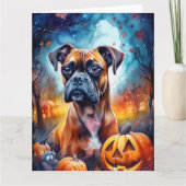 Halloween Boxer mit Pumpkins Beängstigend Karte (Vorderseite)