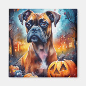 Halloween Boxer mit Pumpkins Beängstigend Magnet (Vorne)