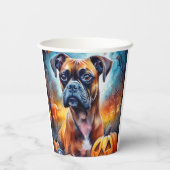 Halloween Boxer mit Pumpkins Beängstigend Pappbecher (Rückseite)