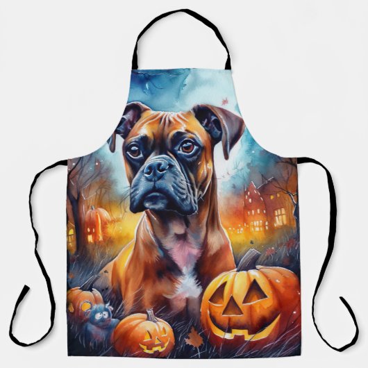 Halloween Boxer mit Pumpkins Beängstigend Schürze (Vorderseite)