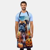 Halloween Boxer mit Pumpkins Beängstigend Schürze (Getragen)