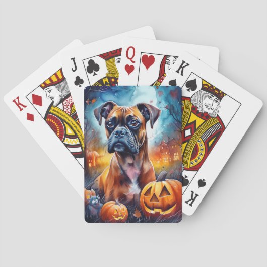 Halloween Boxer mit Pumpkins Beängstigend Spielkarten (Rückseite)