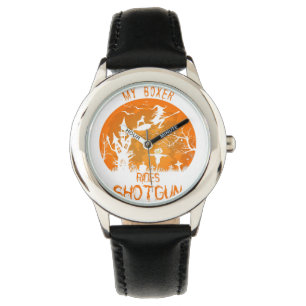 Halloween Boxer Witch Hund Tier Lover Geschenkidee Armbanduhr