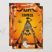 Halloween Boy Baby Dusche Funny Giraffe Einladung (Vorne/Hinten)