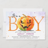 Halloween Boy Baby Shower Einladung (Vorderseite)