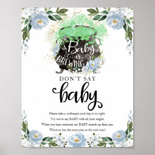 Halloween Boy Baby Shower Say Baby Sign Poster