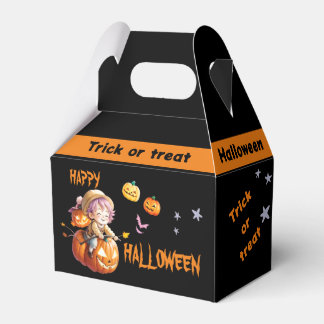 Halloween Boy on a Magic Pumpkin Geschenkschachtel