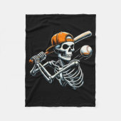 Halloween Boys Batting Skeleton Baseball  Fleecedecke (Vorderseite)