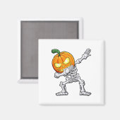 Halloween Boys Dabbing Skeleton Beängstigend Pumpk Magnet (Vorderseite/Rückseite)
