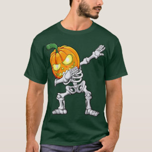 Halloween Boys Dabbing Skeleton Beängstigend Pumpk T-Shirt