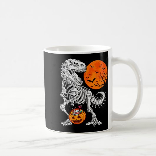 Halloween Boys Dinosaur Skeleton T Rex Y Pumpkin M Kaffeetasse (Rechts)