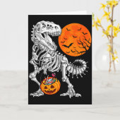 Halloween Boys Dinosaur Skeleton T Rex Y Pumpkin M Karte (Gelbe Blume)