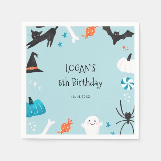 Halloween Boy's Geburtstag Serviette (Vorderseite)