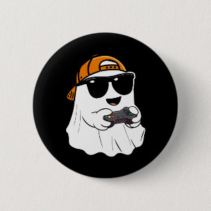 Halloween Boys Kids Ghost Gamer Beängstigend Costu Button