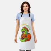 Halloween Boys Men Pumpkasaurus Dinosaur Pumpkin F Schürze (Getragen)