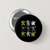 Halloween Boys Skeleton Zombie Beängstigend Pumpki Button (Vorne & Hinten)
