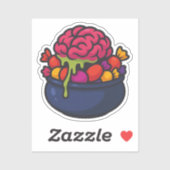 Halloween Brain Candy Bowl Horror Sticker (Blatt)