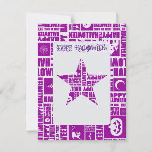 Halloween Brauch Coole Whimsische Typografie Lila Postkarte