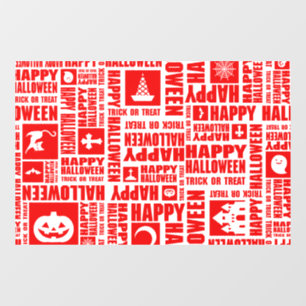 Halloween Brauch Coole Whimsische Typografie Rot Fensteraufkleber