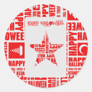 Halloween Brauch Coole Whimsische Typografie Rot Runder Aufkleber