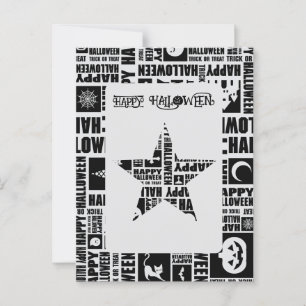 Halloween Brauch Coole Whimsische Typografie Schwa Postkarte