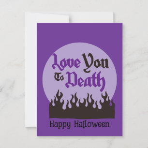 Halloween Brauch Whimsical Lustig Modern Violett Postkarte