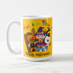 Halloween Brauch Whimsical Süße Hexen Mädchen Oran Kaffeetasse
