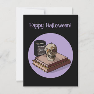 Halloween Brauch Whimsicaler Totenkopf Modern Lila Postkarte