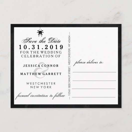 Halloween-Braun-Antikskelette Ankündigungspostkarte (Rückseite)