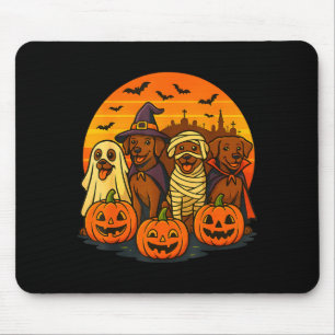 Halloween Brauner Labrador Geist Soky Schokoladen Mousepad