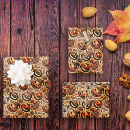 Halloween-braunes Design Geschenkpapier Set