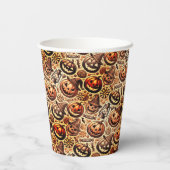 Halloween-braunes Design Pappbecher (Rückseite)