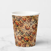 Halloween-braunes Design Pappbecher (Vorderseite)